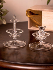 Fine Crystal Glass Diyas - Ganesha + Samay (Set of 2)