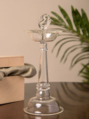 Fine Glass Peacock Samay Diya- Large