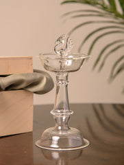 Fine Glass Peacock Samay Diya - Small