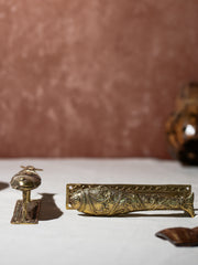 Hand Crafted Ornate Dhokra Craft Door Handles - Fish, (Set of 2)