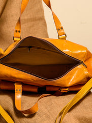 Handcrafted Jawaja Leather Tote / Laptop / Utility Bag with Hand Stitch Detail