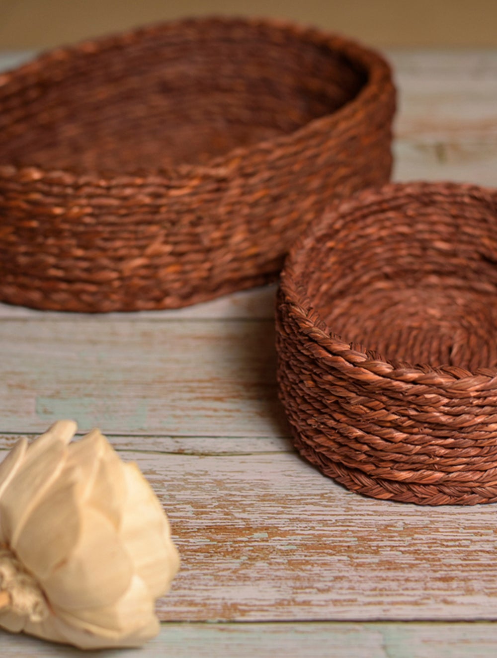 Handcrafted Sabai Grass Multi-Utility Basket - Oval (Set of 2)