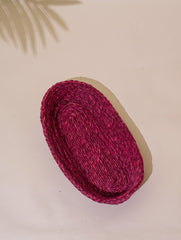 Handcrafted Sabai Grass Multi-Utility Basket - Warm Pink