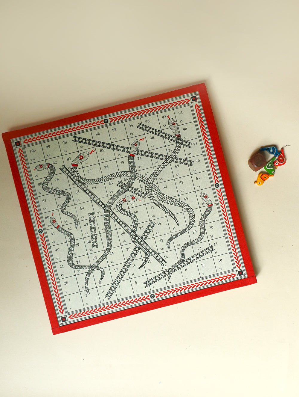 Load image into Gallery viewer, Handcrafted Snakes &amp; Ladders Board Game - The India Craft House 