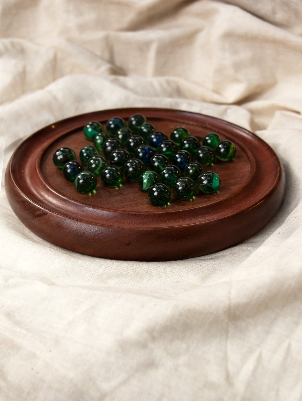 Handcrafted Wooden Solitaire Game (Brainvita)