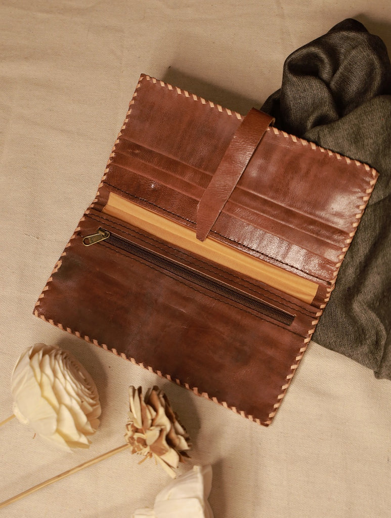 Handcrafted Jawaja Leather Wallet - Brown