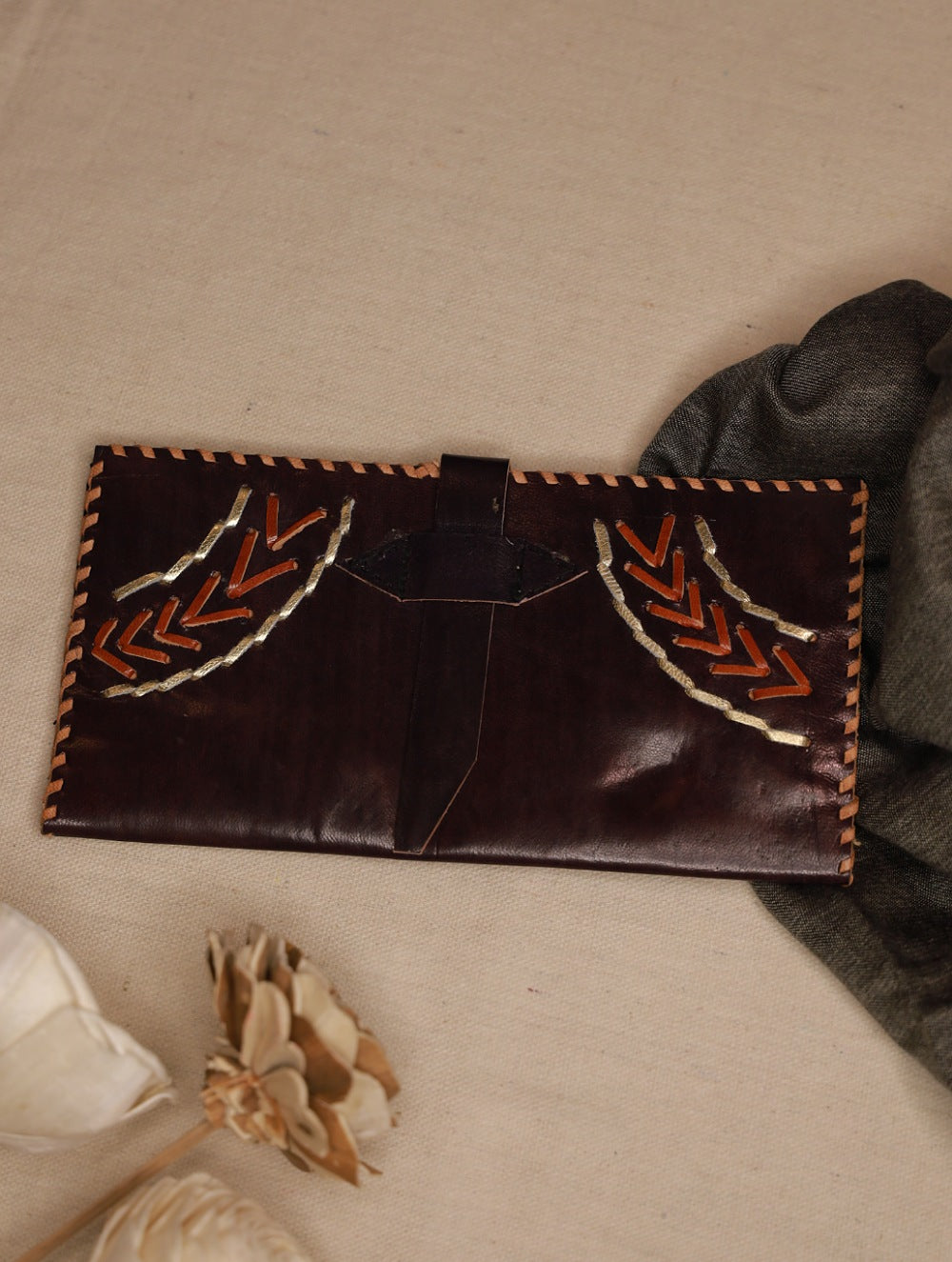 Load image into Gallery viewer, Handcrafted Jawaja Leather Wallet - Dark Brown
