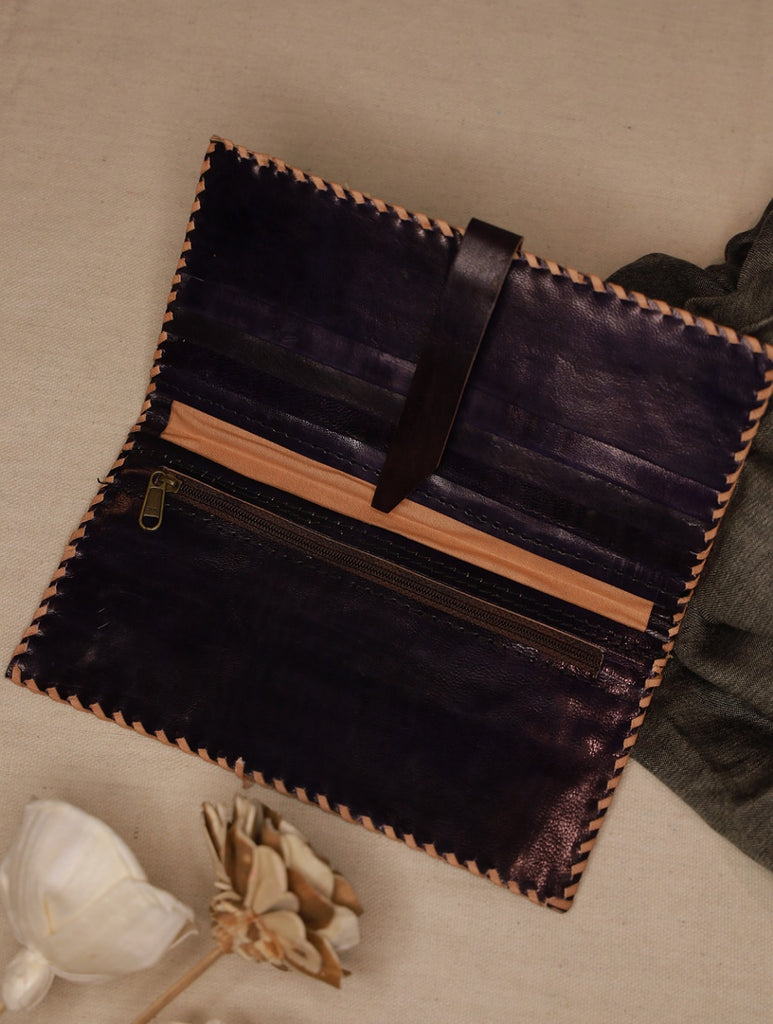 Handcrafted Jawaja Leather Wallet - Dark Brown