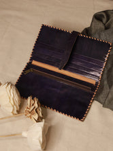 Load image into Gallery viewer, Handcrafted Jawaja Leather Wallet - Purple &amp; Red