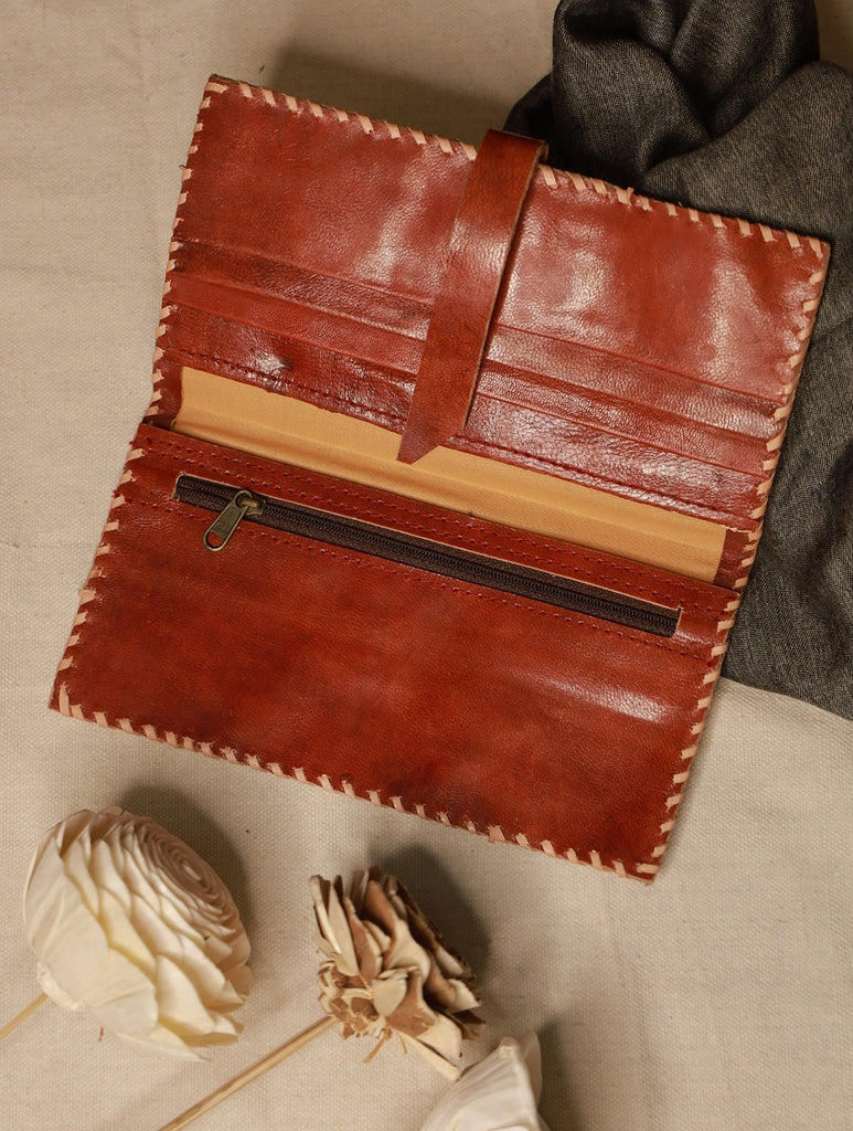 Handcrafted Jawaja Leather Wallet - Tan Brown