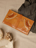 Handcrafted Jawaja Leather Wallet - Yellow