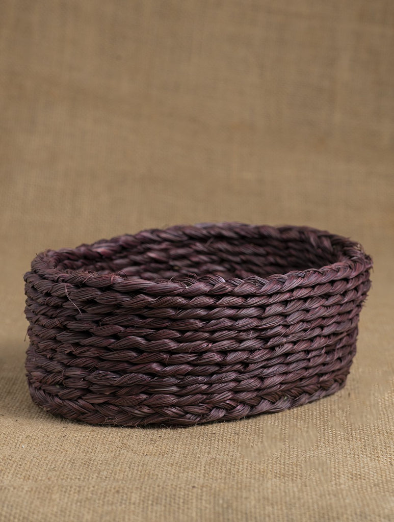 Handcrafted Sabai Grass Multi-Utility Basket - Dull Purple
