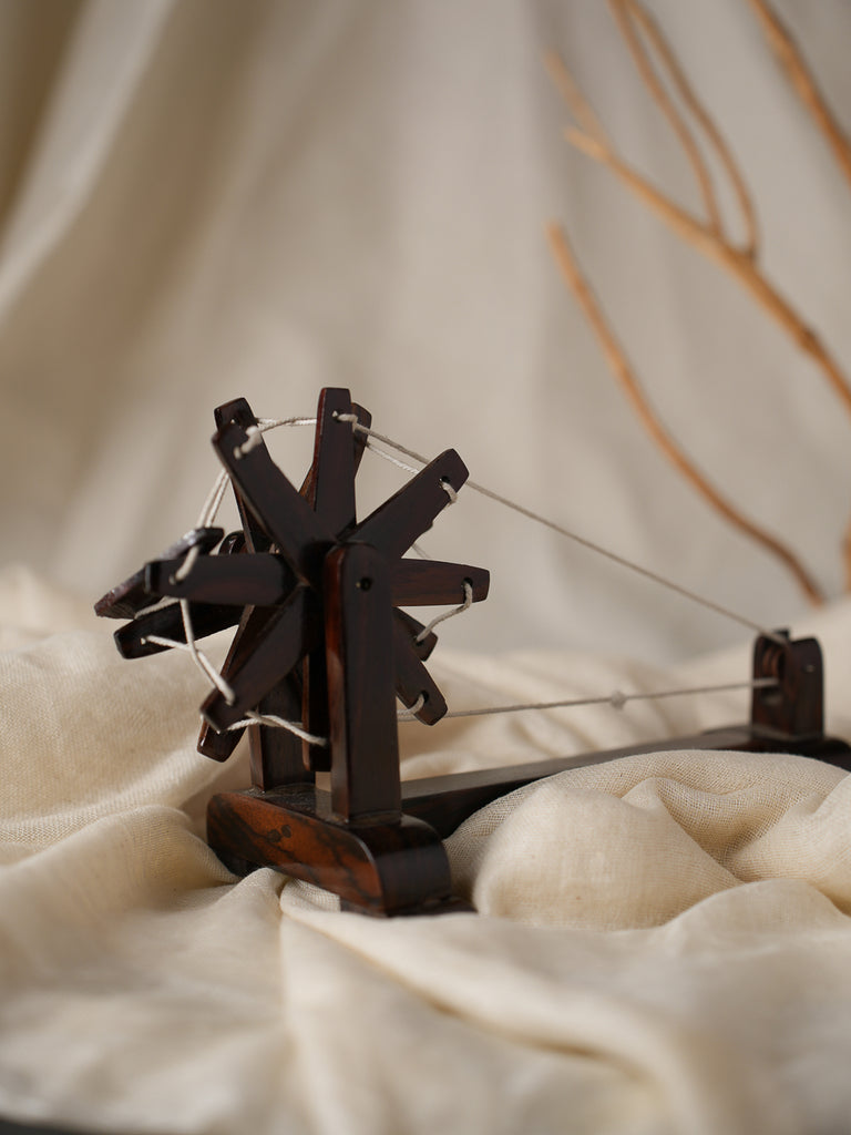 Handcrafted Wooden Curio - Charkha