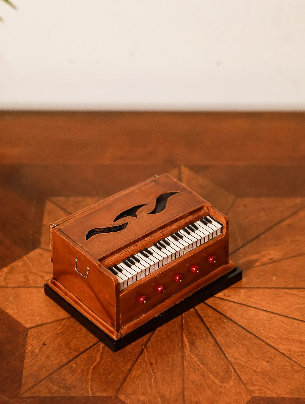 Handcrafted Wooden Miniature Musical Instrument - Harmonium