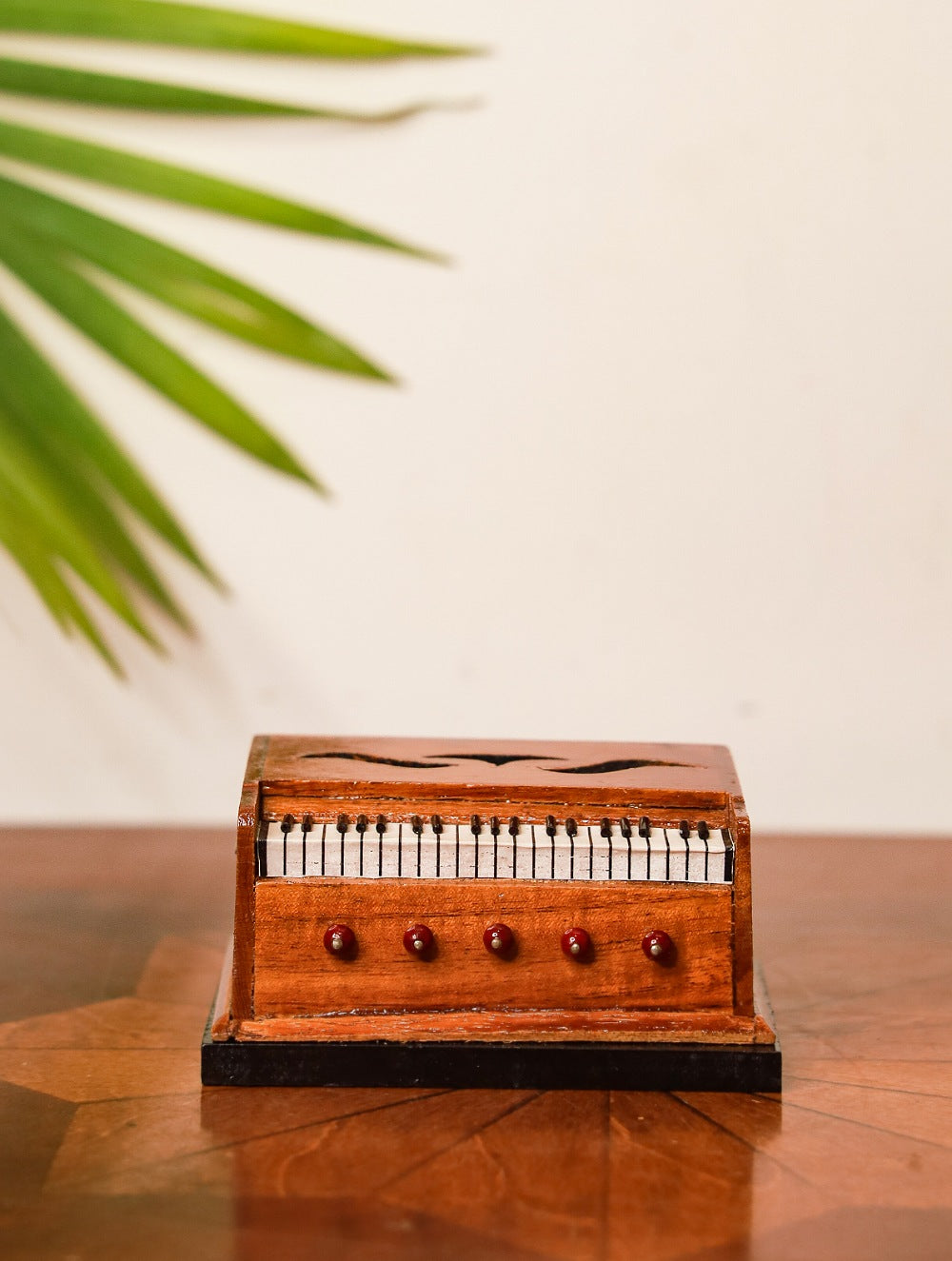 Handcrafted Wooden Miniature Musical Instrument - Harmonium