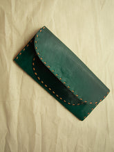 Handcrafted Leather Clutch / Wallet with Hand Stitch Detail - The India Craft House