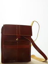 Handcrafted Leather Cross-Body Bag with Hand Stitch Detail - The India Craft House