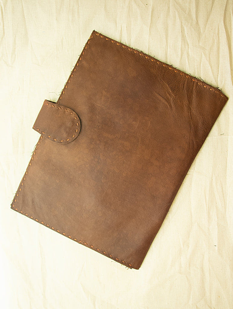 Handcrafted Leather Utility Folder with Hand Stitch Detail - The India Craft House 