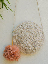 Load image into Gallery viewer, Handknotted Crochet Sling Bag - Round, Ivory