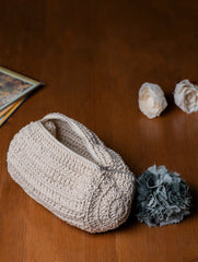 Handknotted Crochet Utility Pouch - Ivory