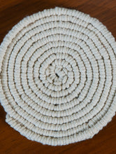 Load image into Gallery viewer, Handknotted Macramé Coaster Sets (Set of 2) - Off- White