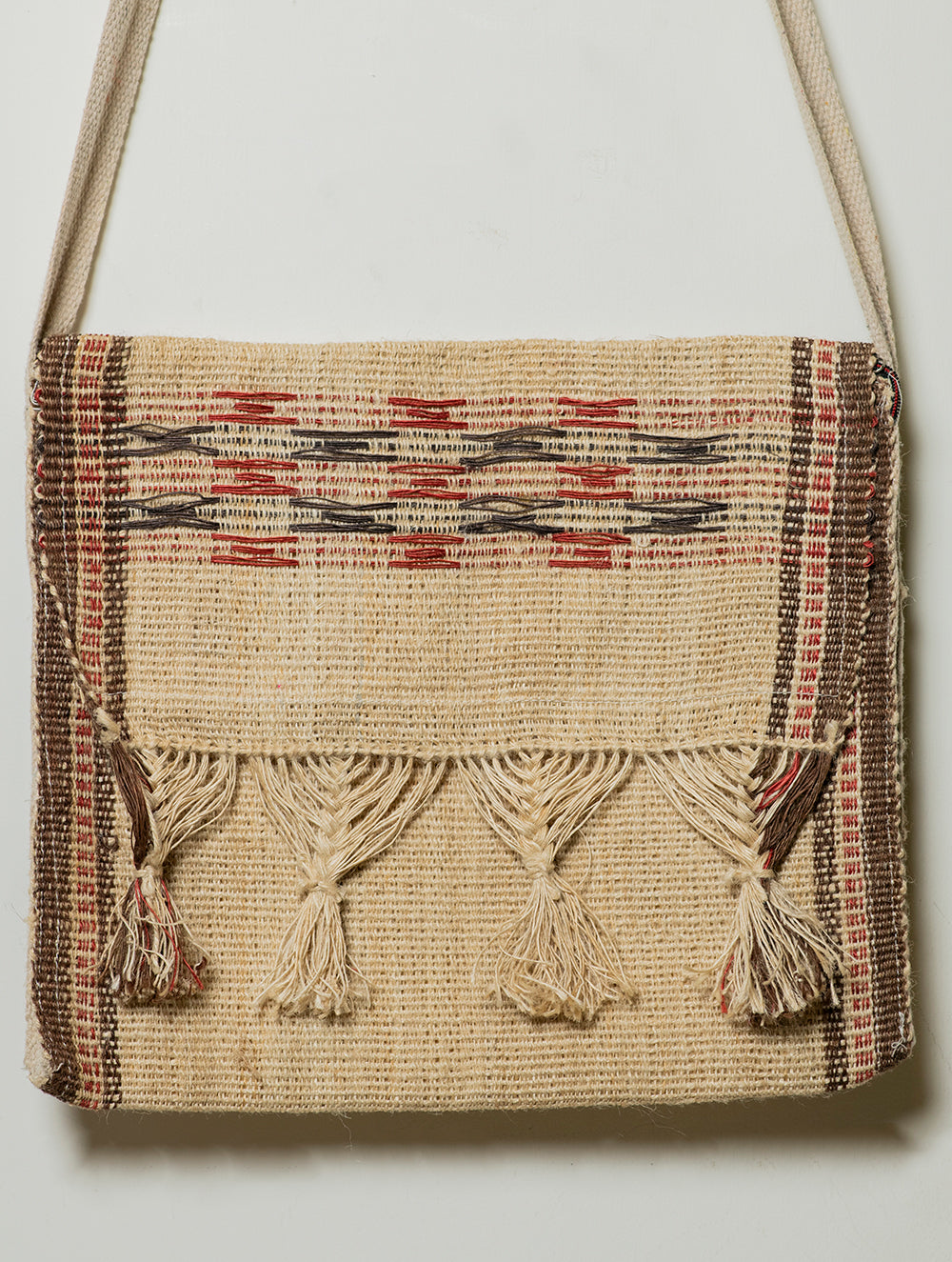 Load image into Gallery viewer, Handwoven Jute Sling Bag With Tassles - Geometrics