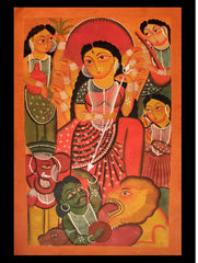 Kalighat Painting - Goddess Durga