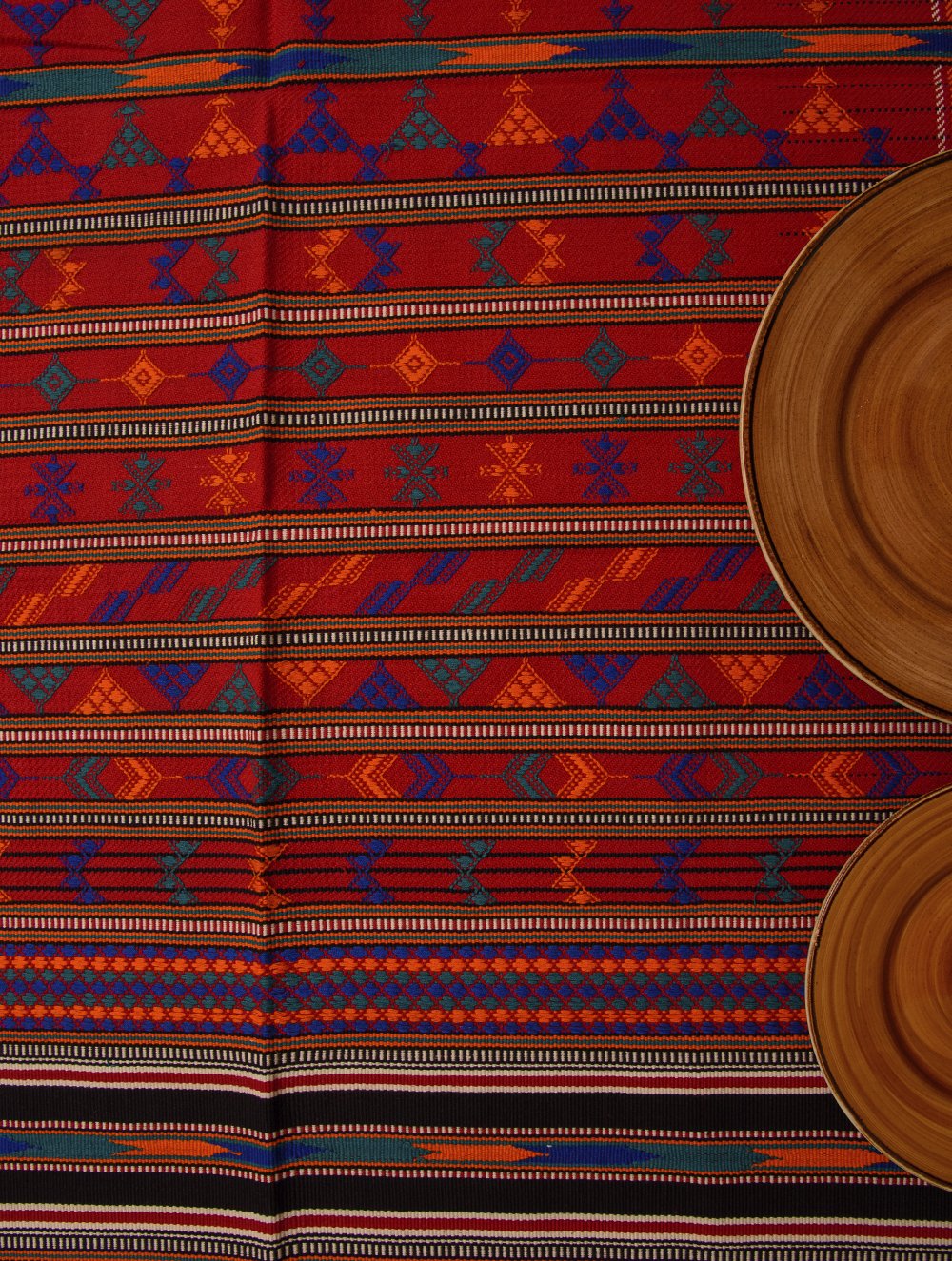 Kashida Pattu Woven Table Runner - Large
