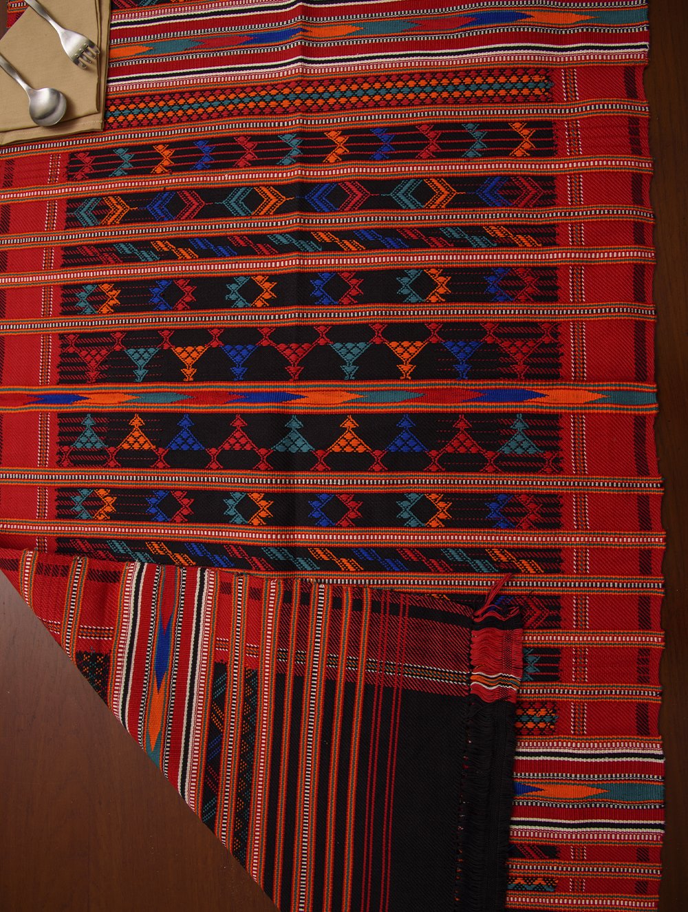 Kashida Pattu Woven Table Runner - Large