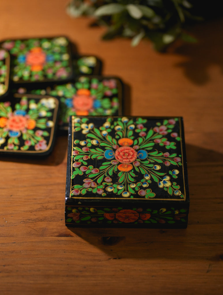 Kashmiri Art Coaster Set With Box