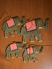 Load image into Gallery viewer, Kashmiri Art Xmas Decorations - Elephants (Set of 4)