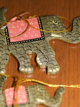Load image into Gallery viewer, Kashmiri Art Xmas Decorations - Elephants (Set of 4)