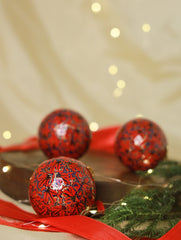 Kashmiri Art Xmas Decorations - Set of 3 Baubles