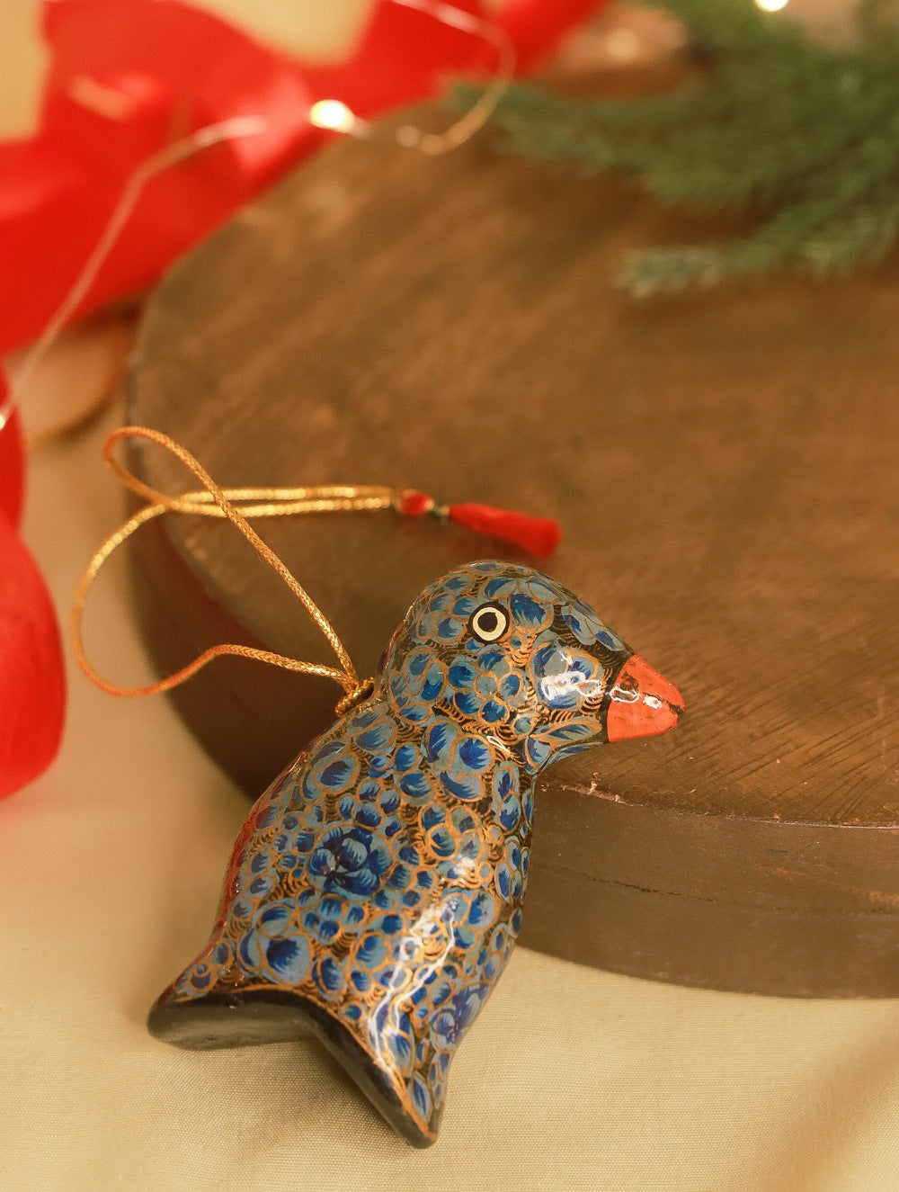 Kashmiri Art Xmas Decorations - Set of 4 (3 Stars & 1 Penguin)