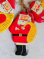 Kashmiri Art Xmas Decorations - Set of 6 (3 Moons, 3 Santa)