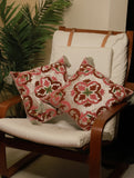 Kashmiri Crewel Work Velvet Cushion Covers - Floral, (Set of 2)