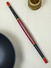 Kutch Lacquer Craft Wooden Rolling Pin (Magenta Belan)