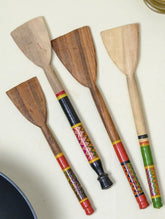Kutch Lacquer Craft Wooden Spoons & Ladles (Set of 4)