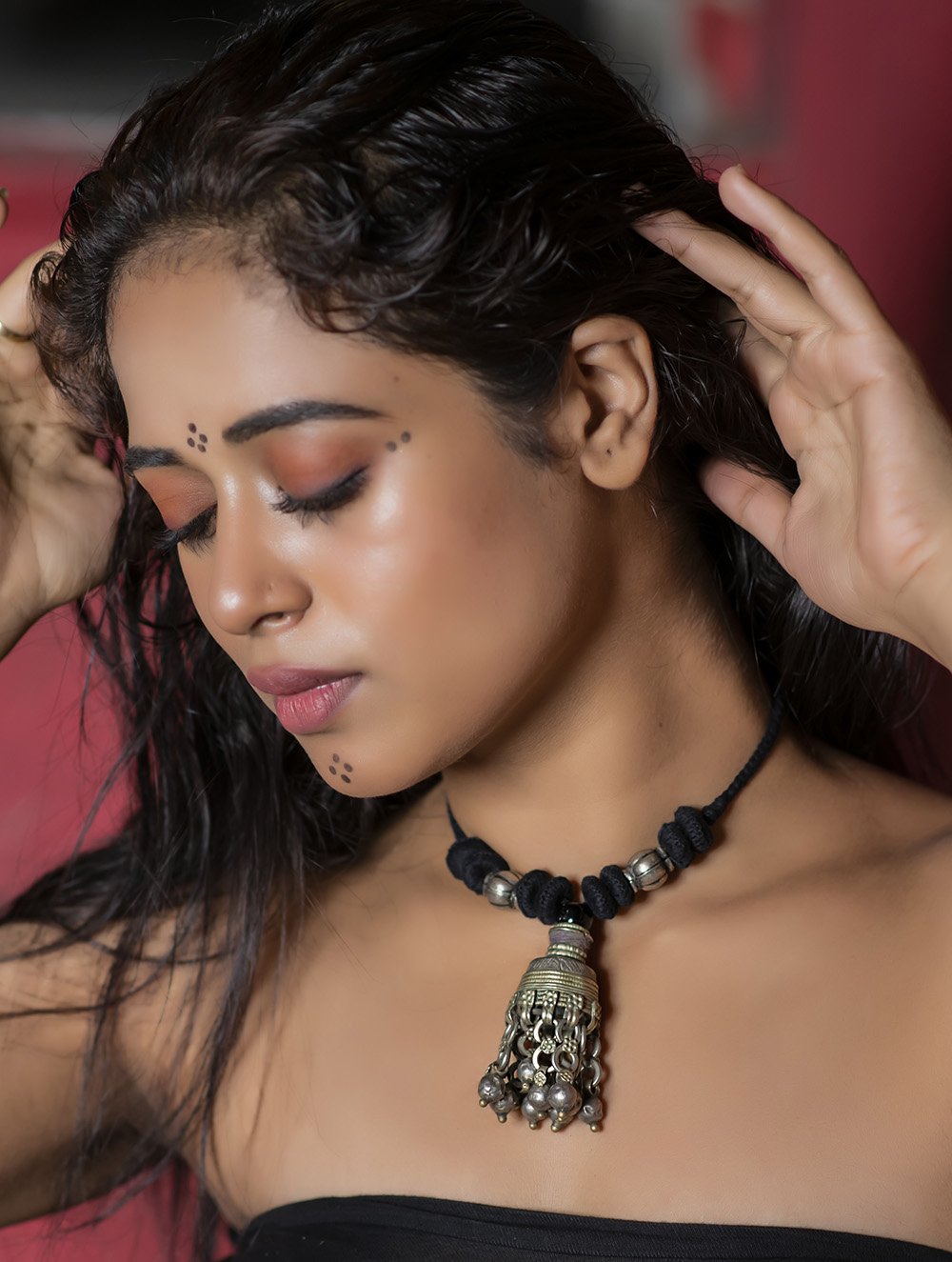 Lambani Tribal Neckpiece - Black Topli