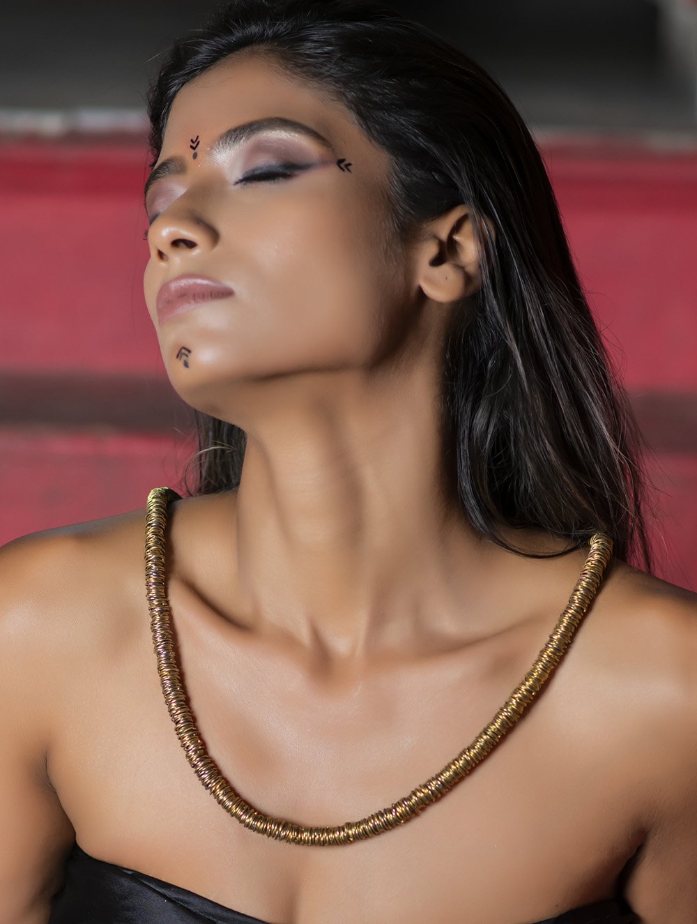 Lambani Tribal Neckpiece - Brass Rings Chain