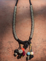 Lambani Tribal Neckpiece - White Metal (Multicoloured)