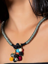Lambani Tribal Neckpiece - White Metal (Multicoloured)