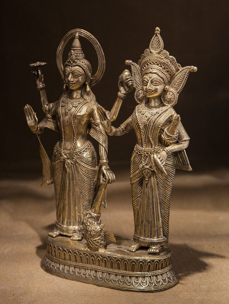 Large Dhokra Craft Curio - Vishnu Lakshmi