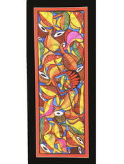 Large Potua Art Painting with Mount - Wedding of the Fish (31" X 14")
