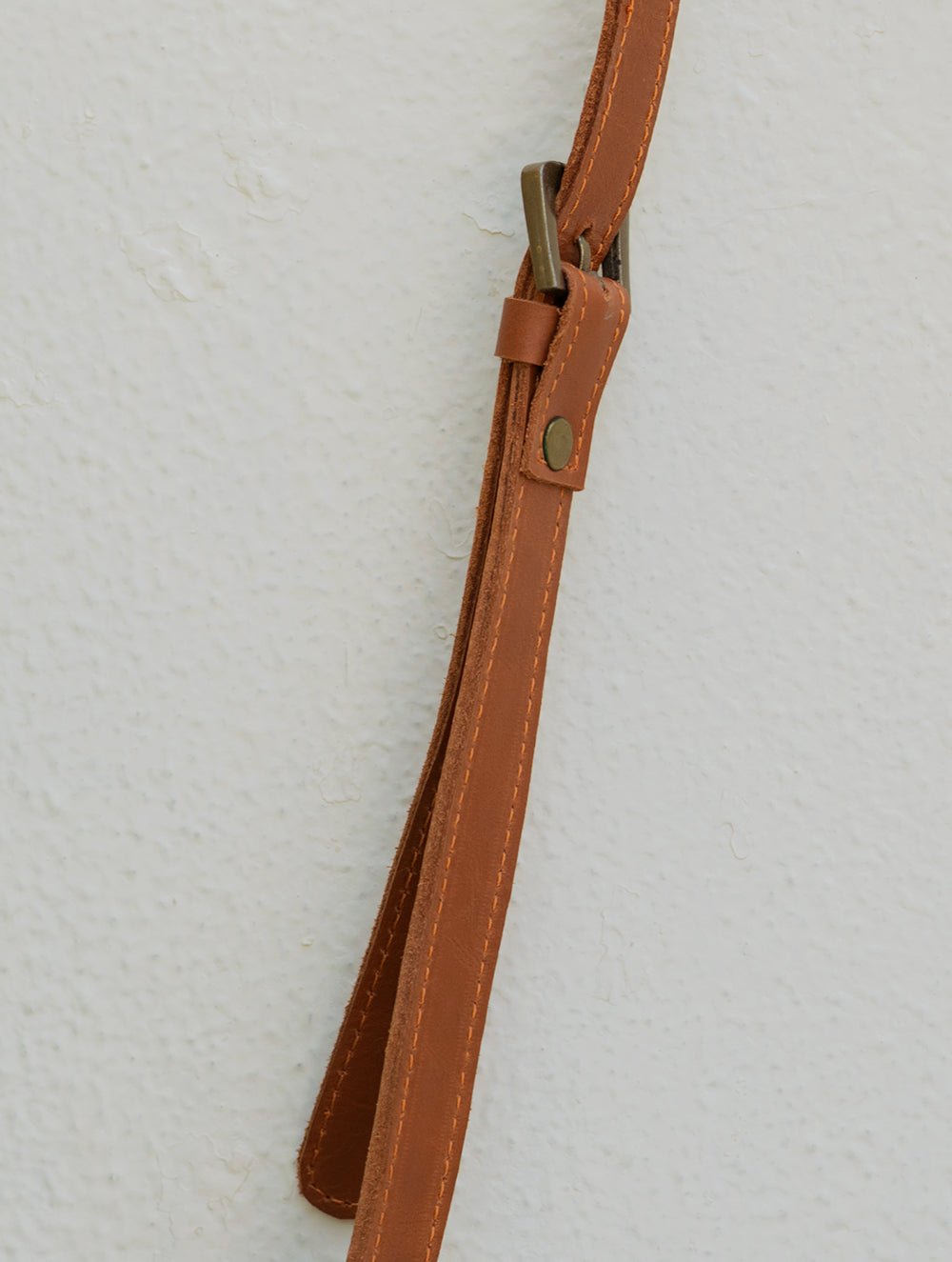 Leather & Fabric Sling Bag - Camel & Beige