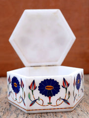 Marble Inlay Round Box