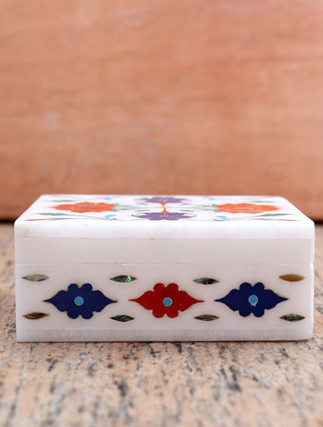 4x3 Marble Inlay Box  Kaarigar Handicrafts Inc.