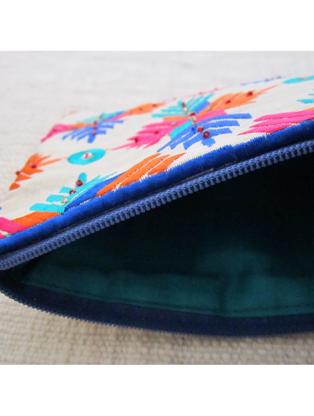 Multi Color Phulkari Motif Pouch