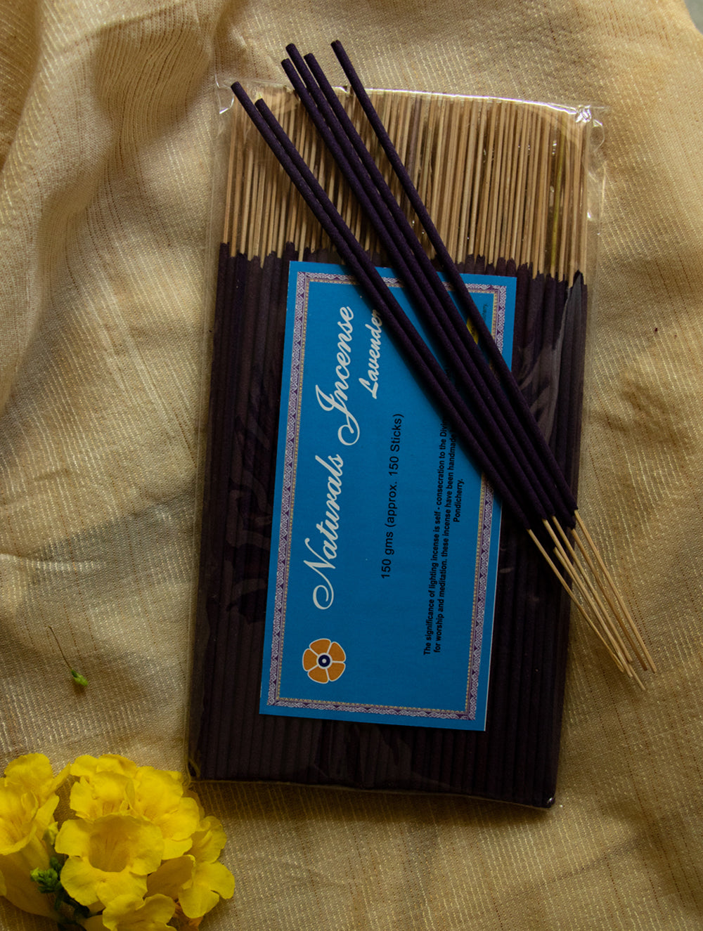 Natural Oils & Herbs Incense Sticks - Lavender (150 sticks) - The India Craft House