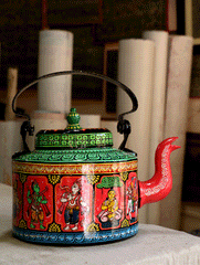 Pattachitra Art - Tin Teapot, Large - The India Craft House